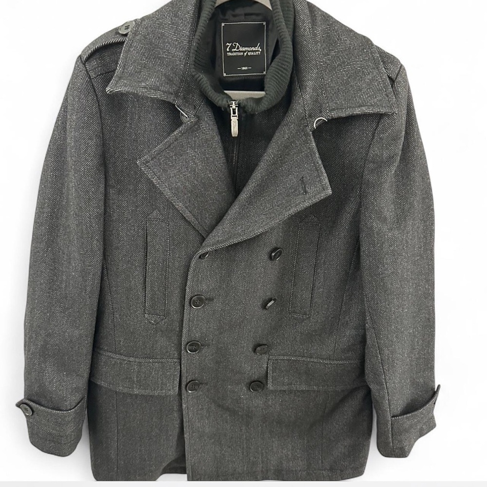 7‎ Diamonds Charcoal Pea Coat
